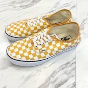 Vans Checkerboard Low Top Sneakers - Yellow and White